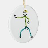 Karate Stickman Keramisch Ornament (Rechts)
