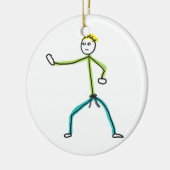 Karate Stickman Keramisch Ornament (Links)