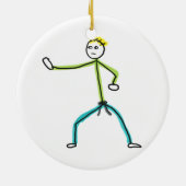 Karate Stickman Keramisch Ornament (Achterkant)