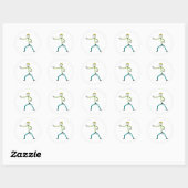 Karate Stickman Ronde Sticker (Vel)