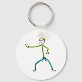 Karate Stickman Sleutelhanger
