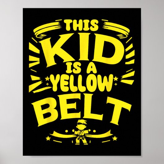 Karate student met gele band Vechtkunst Poster (Voorkant)