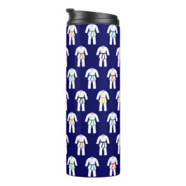 Karate Suits Patroon op Navy Blue Thermosbeker