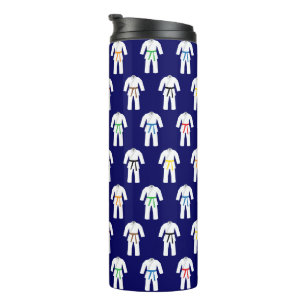 Karate Suits Patroon op Navy Blue Thermosbeker