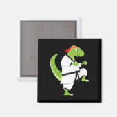 Karate T-rex Cool Schattig Dinosaur Strijd Hallowe Magneet (Voorkant / Achterkant)