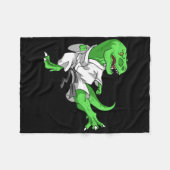 Karate T-rex Dino Leerling Dinosaurus Docent Karat Fleece Deken (Voorkant (Horizontaal))