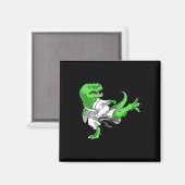 Karate T-rex Dino Student Dinosaur Leraar Karatek Magneet (Voorkant / Achterkant)