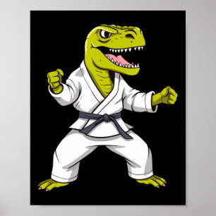 Karate T-rex Vechtkunst Taekwondo Kickboksen Voor Poster