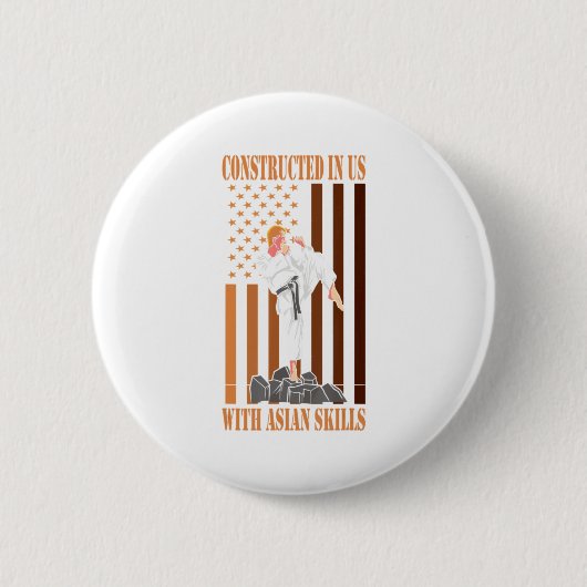 Karate T-shirt_2 Ronde Button 5,7 Cm (Voorkant)