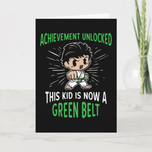 Karate T-shirt Cadeau voor Kinderen Groene Band On Kaart