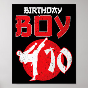Karate Taekwondo 10 Jaar Verjaardag Martial Art Poster