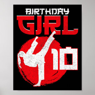 Karate Taekwondo 10 Jaar Verjaardag Martial Art Poster