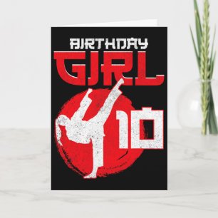 Karate Taekwondo 10 Jaar Verjaardag Vechtkunst Kaart