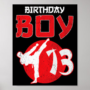Karate Taekwondo 13 Jaar Verjaardag Martial Art Poster