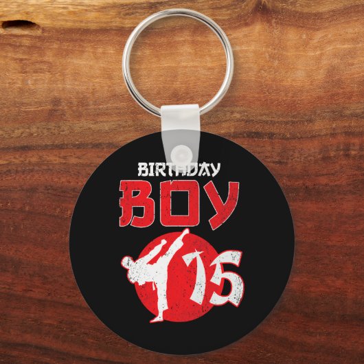 Karate Taekwondo 15 Years Old Birthday Martial Art Sleutelhanger (Voorkant)