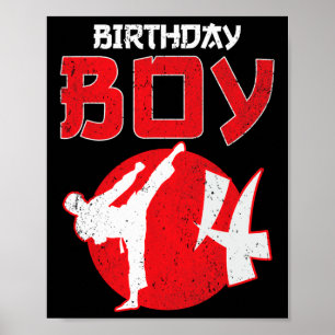 Karate Taekwondo 4 Jaar Verjaardag Vechtsporten Poster