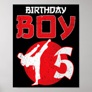 Karate Taekwondo 5 Jaar Verjaardag Vechtkunst Poster