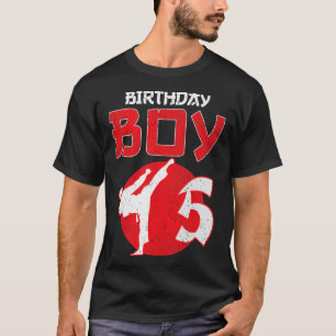 Karate Taekwondo 5 Jaar Verjaardag Vechtkunst T-shirt