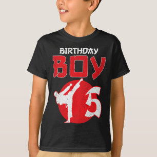 Karate Taekwondo 5 Jaar Verjaardag Vechtkunst T-shirt
