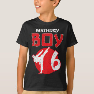Karate Taekwondo 6 Jaar Verjaardag Vechtsporten T-shirt