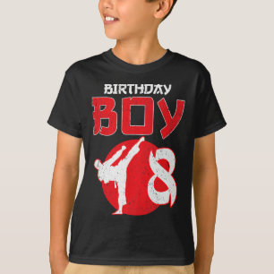 Karate Taekwondo 8 Jaar Verjaardag Vechtkunst T-shirt