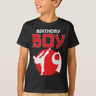 Karate Taekwondo 9 Jaar Verjaardag Vechtsporten T-shirt