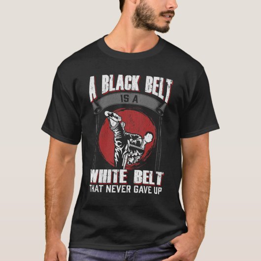 Karate Taekwondo Black Belt martial Arts Fighter T-shirt (Voorkant)