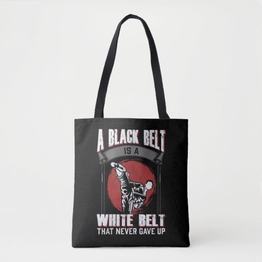 Karate Taekwondo Black Belt martial Arts Fighter Tote Bag (Voorkant)