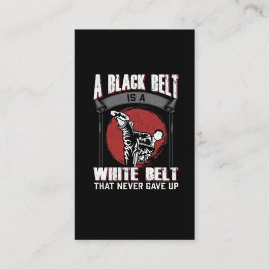 Karate Taekwondo Black Belt martial Arts Fighter Visitekaartje (Voorkant)