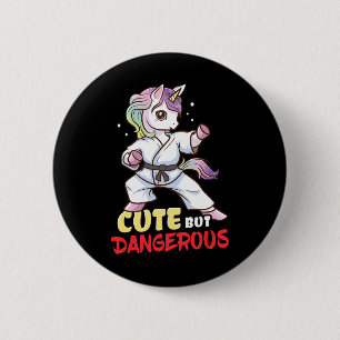 Karate Taekwondo Eenhoorn Cadeau Ronde Button 5,7 Cm