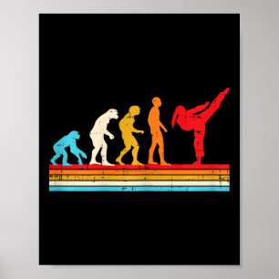 Karate Taekwondo Evolutie Meisje Paardenstaart Tra Poster