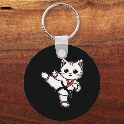Karate Taekwondo Grappige Kat Jiu Jitsu Vrouwen Me Sleutelhanger (Voorkant)