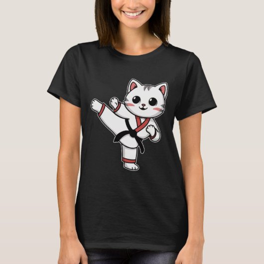 Karate Taekwondo Grappige Kat Jiu Jitsu Vrouwen Me T-shirt (Voorkant)