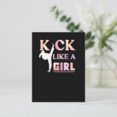 Karate Taekwondo Jiu Jitsu Girl Fighting Fun Briefkaart (Staand voorkant)