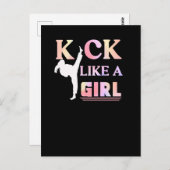 Karate Taekwondo Jiu Jitsu Girl Fighting Fun Briefkaart (Voorkant / Achterkant)