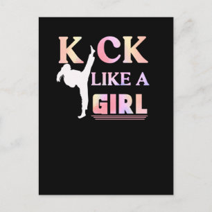 Karate Taekwondo Jiu Jitsu Girl Fighting Fun Briefkaart