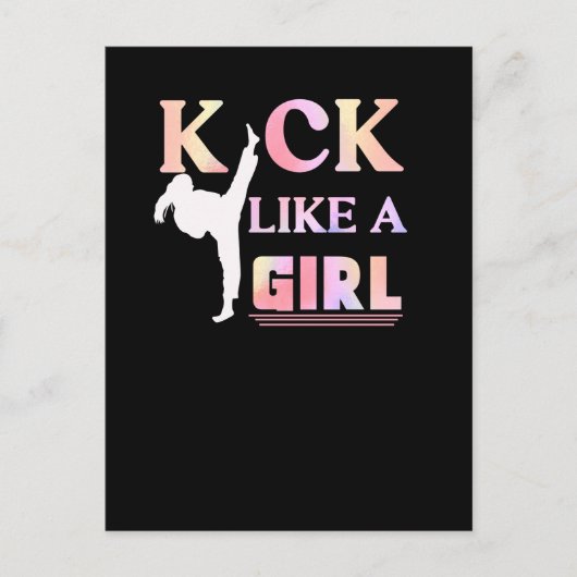 Karate Taekwondo Jiu Jitsu Girl Fighting Fun Briefkaart (Voorkant)