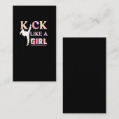 Karate Taekwondo Jiu Jitsu Girl Fighting Fun Visitekaartje (Voorkant / Achterkant)