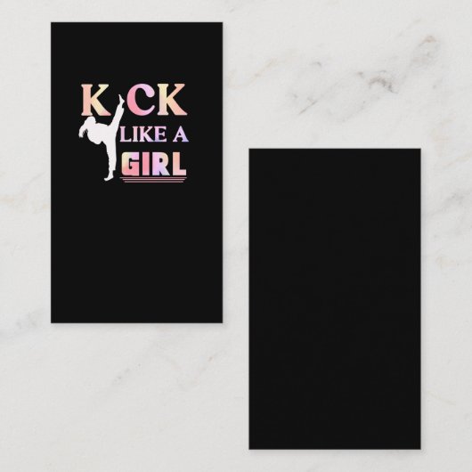 Karate Taekwondo Jiu Jitsu Girl Fighting Fun Visitekaartje (Voorkant / Achterkant)