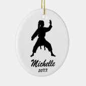 Karate / Taekwondo / judo Gepersonaliseerde Kerst Keramisch Ornament (Rechts)