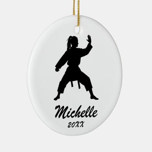 Karate / Taekwondo / judo Gepersonaliseerde Kerst Keramisch Ornament (Rechts)