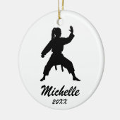 Karate / Taekwondo / judo Gepersonaliseerde Kerst Keramisch Ornament (Links)