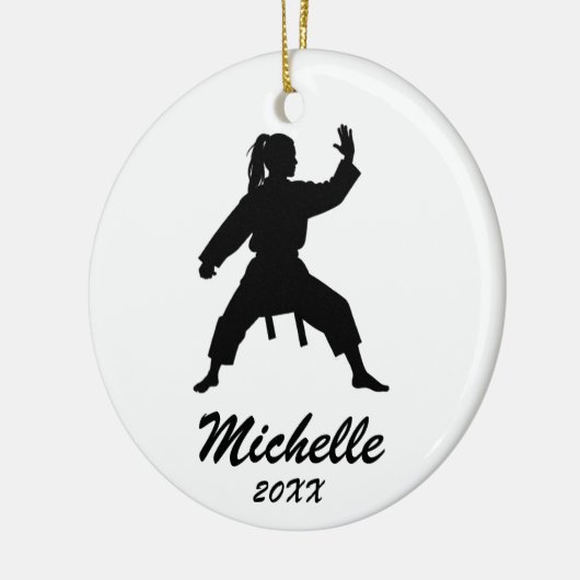 Karate / Taekwondo / judo Gepersonaliseerde Kerst Keramisch Ornament (Links)