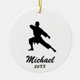 Karate / Taekwondo / judo Gepersonaliseerde Kerst Keramisch Ornament