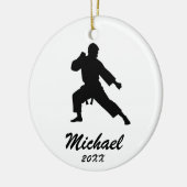 Karate / Taekwondo / judo Gepersonaliseerde Kerst Keramisch Ornament (Links)