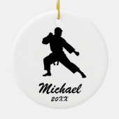 Karate / Taekwondo / judo Gepersonaliseerde Kerst Keramisch Ornament (Achterkant)
