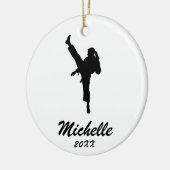 Karate / Taekwondo / judo Gepersonaliseerde Kerst Keramisch Ornament (Links)