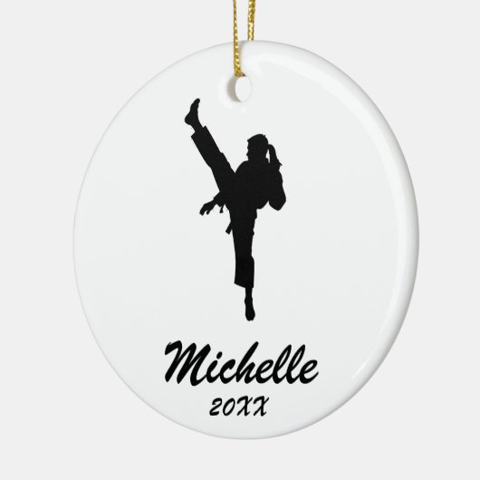 Karate / Taekwondo / judo Gepersonaliseerde Kerst Keramisch Ornament (Links)
