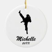 Karate / Taekwondo / judo Gepersonaliseerde Kerst Keramisch Ornament (Achterkant)