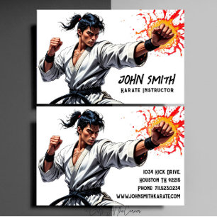 Karate Taekwondo Judo Martial Arts Instructor Visitekaartje